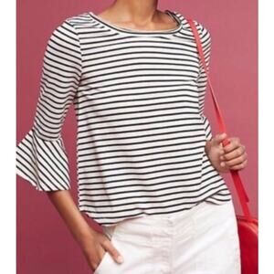 Anthropologie Deletta Celina Striped Bell Sleeves Top – Boho Chic Essential SM